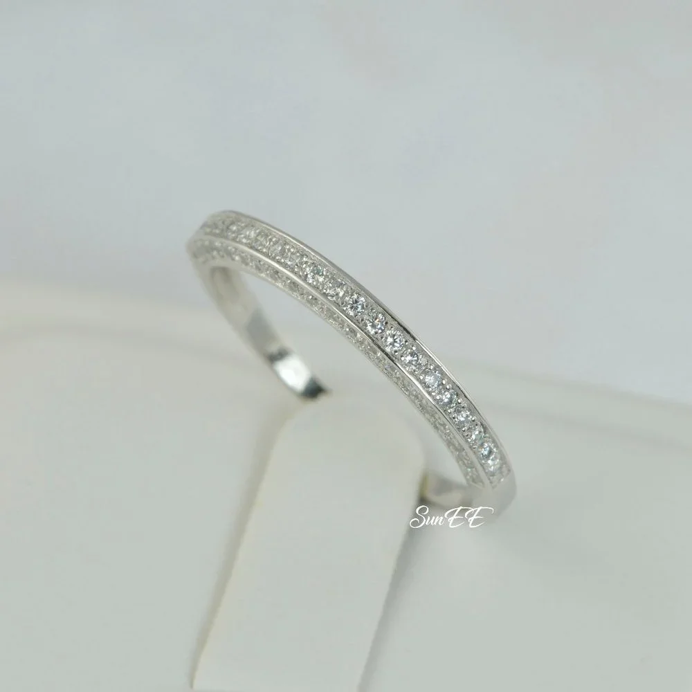 NEW 925 STERLING SILVER PRINCESS CUT ENGAGEMENTWEDDING DIAMOND RING - Picture 6 of 8